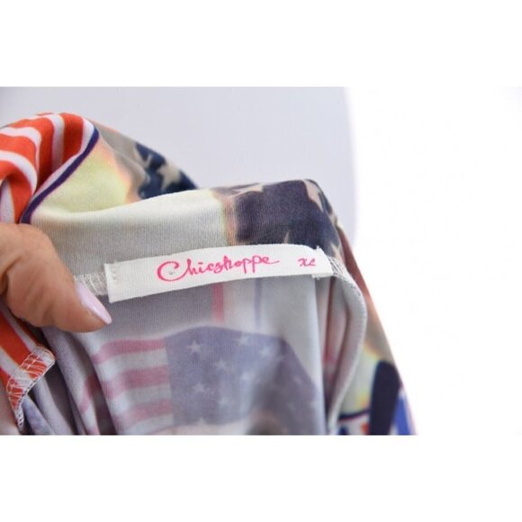 Chicshoppe Womens Cropped Tank Top Pencil Skirt 2 Pc Set Americana USA Sz XL - Picture 12 of 13